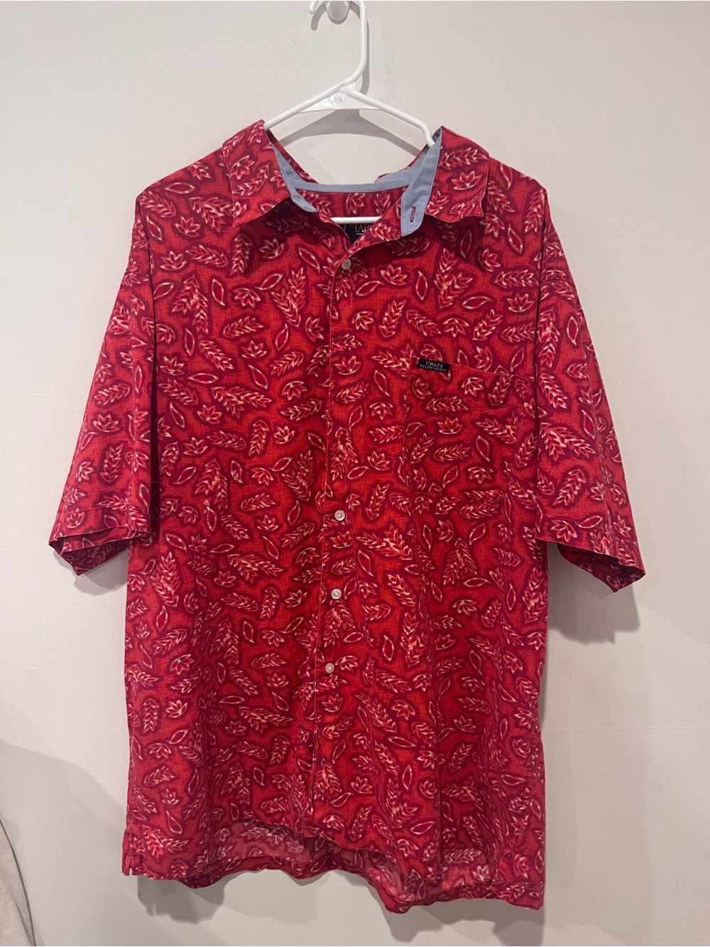 Ralph Lauren Red Paisley Short-Sleeve Button-Down Shirt